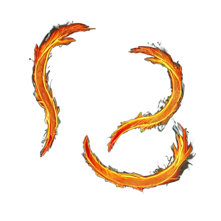 エフェクト 火 鋭い火の爪痕 透過 PNG 画像 フリー素材 #28226