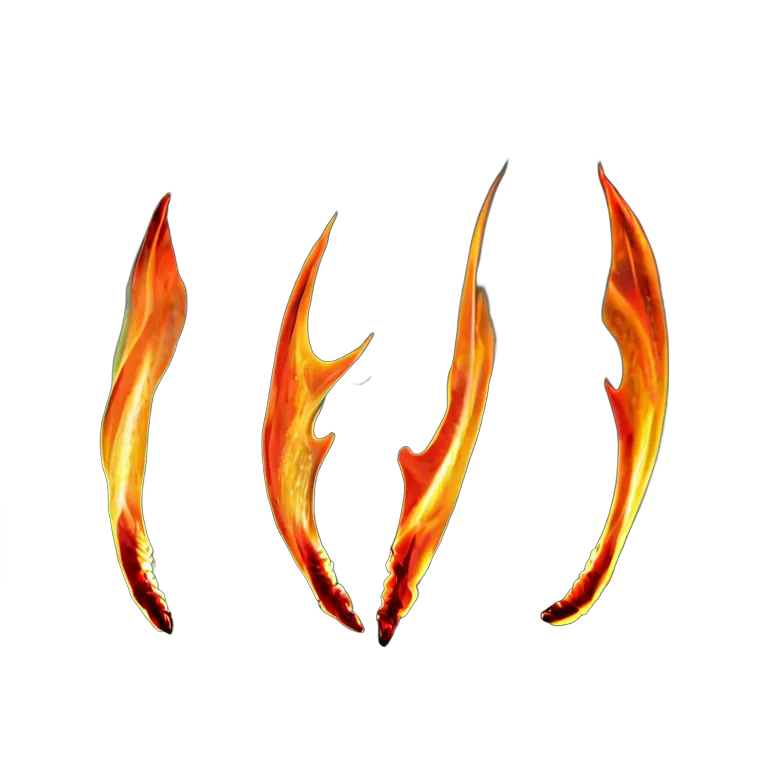 エフェクト 火 鋭い火の爪痕 透過 PNG 画像 フリー素材 #28227