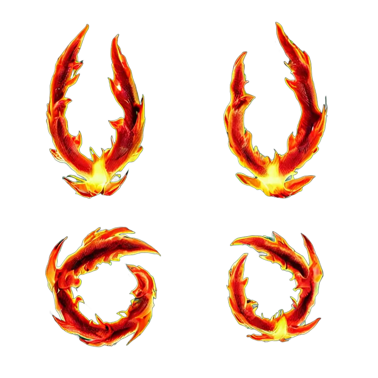 エフェクト 火 鋭い火の爪痕 透過 PNG 画像 フリー素材 #28228