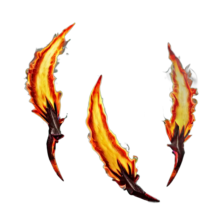 エフェクト 火 鋭い火の爪痕 透過 PNG 画像 フリー素材 #28234