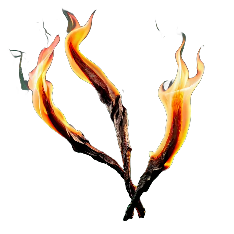 エフェクト 火 鋭い火の爪痕 透過 PNG 画像 フリー素材 #28235