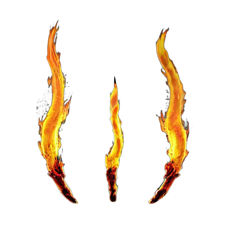 エフェクト 火 鋭い火の爪痕 透過 PNG 画像 フリー素材 #28239