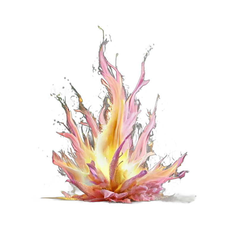 エフェクト 火 ピンクとゴールドのキラキラした妖精の火 透過 PNG 画像 フリー素材 #28217