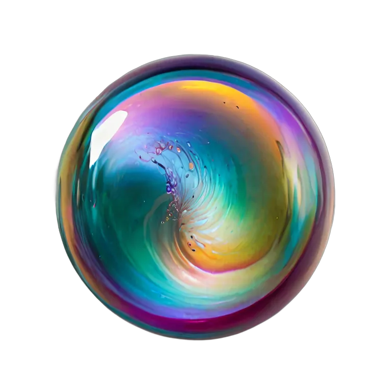 エフェクト 魔法 エネルギーでできた虹色のシャボン玉 透過 PNG 画像 フリー素材 #28763