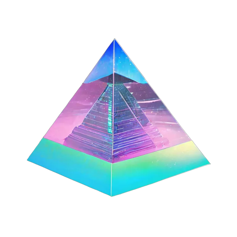 エフェクト 魔法 きらめくホログラフィックピラミッド 透過 PNG 画像 フリー素材 #28731