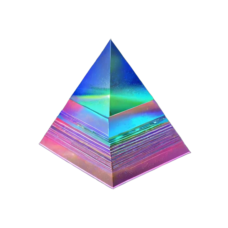 エフェクト 魔法 きらめくホログラフィックピラミッド 透過 PNG 画像 フリー素材 #28732