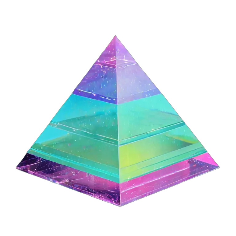 エフェクト 魔法 きらめくホログラフィックピラミッド 透過 PNG 画像 フリー素材 #28734