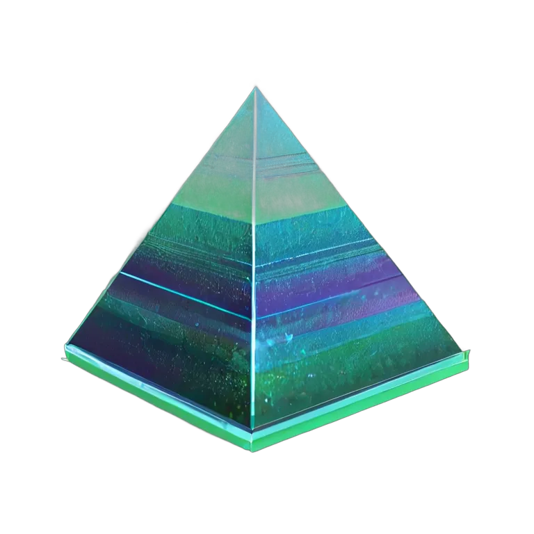 エフェクト 魔法 きらめくホログラフィックピラミッド 透過 PNG 画像 フリー素材 #28735