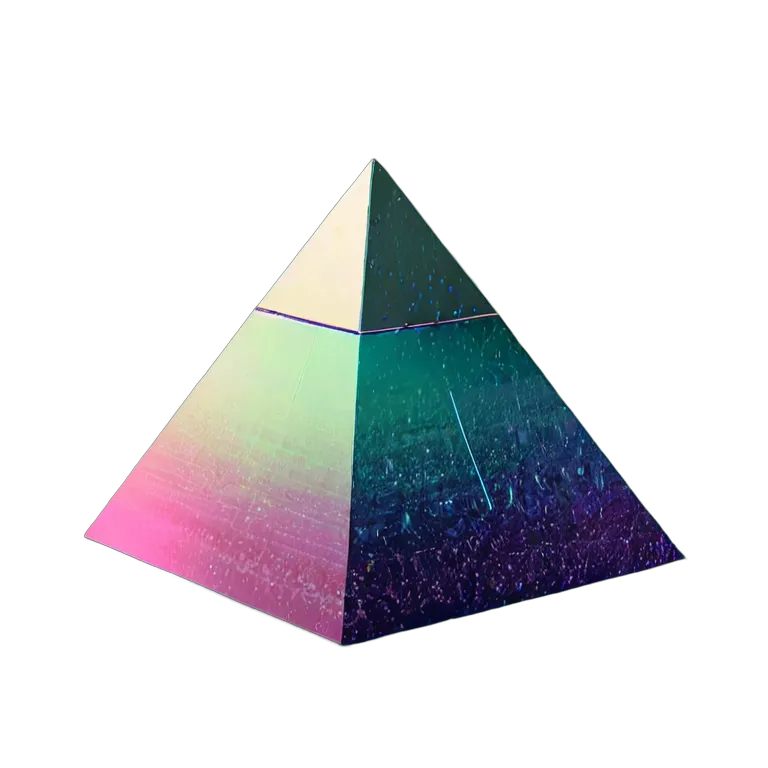 エフェクト 魔法 きらめくホログラフィックピラミッド 透過 PNG 画像 フリー素材 #28737