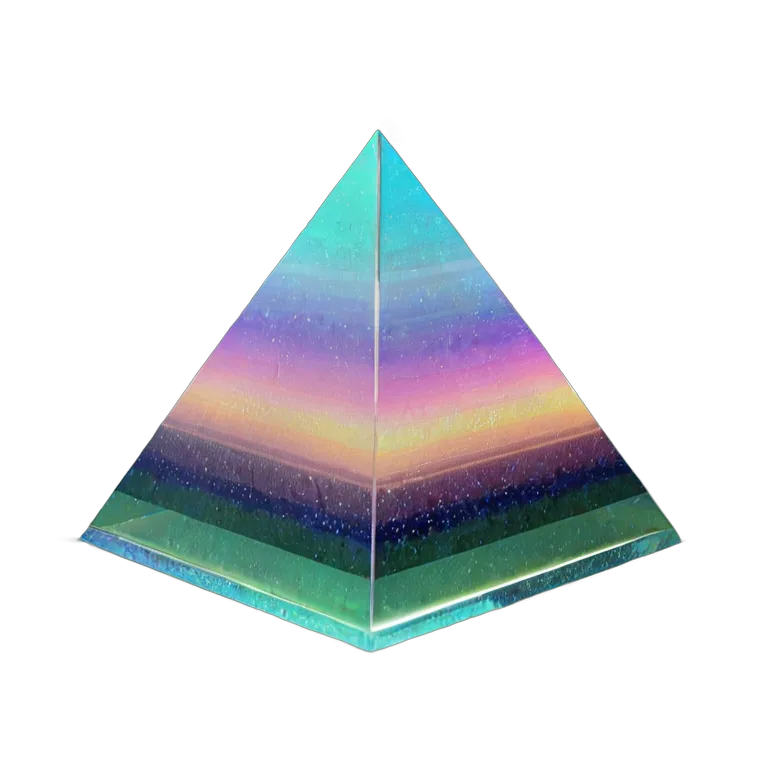 エフェクト 魔法 きらめくホログラフィックピラミッド 透過 PNG 画像 フリー素材 #28738