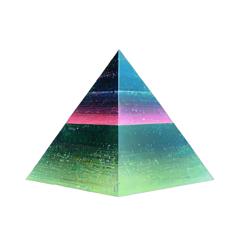 エフェクト 魔法 きらめくホログラフィックピラミッド 透過 PNG 画像 フリー素材 #28739