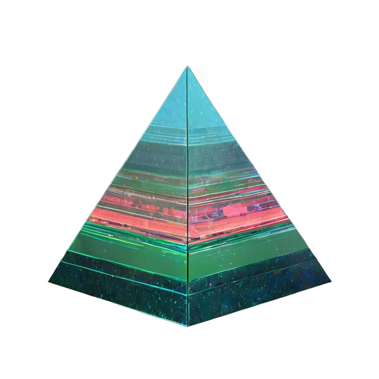 エフェクト 魔法 きらめくホログラフィックピラミッド 透過 PNG 画像 フリー素材 #28742