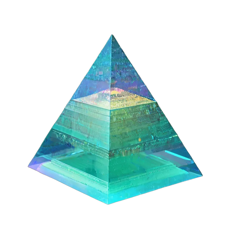 エフェクト 魔法 きらめくホログラフィックピラミッド 透過 PNG 画像 フリー素材 #28743