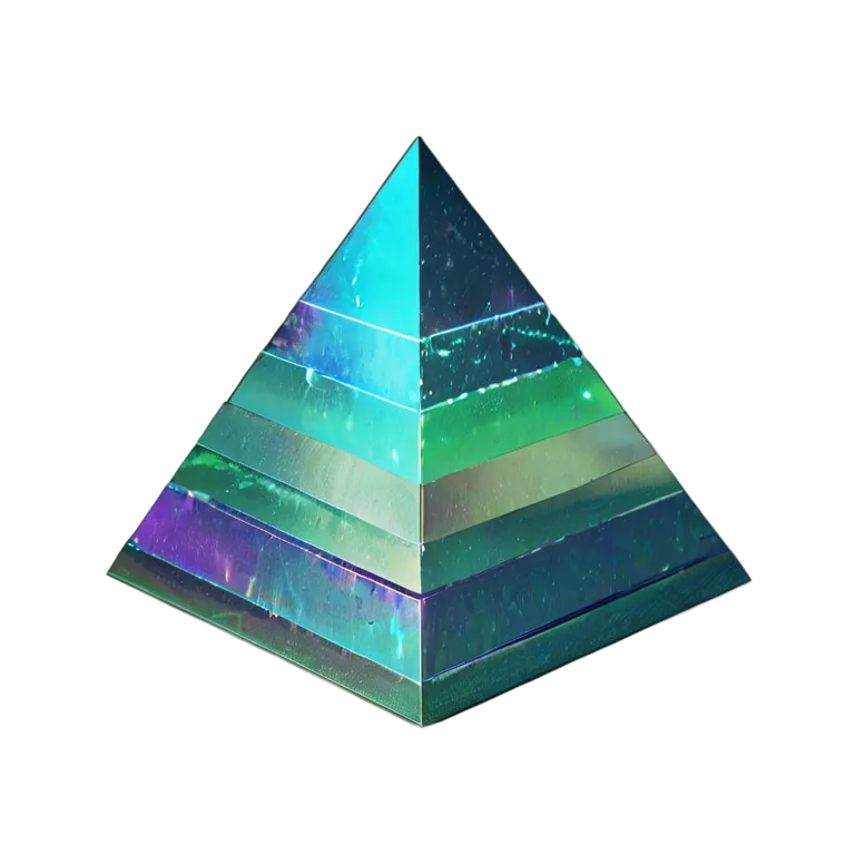 エフェクト 魔法 きらめくホログラフィックピラミッド 透過 PNG 画像 フリー素材 #28744