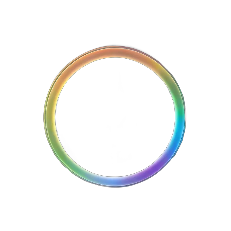 エフェクト 魔法 柔らかな虹色の光の輪 透過 PNG 画像 フリー素材 #28729