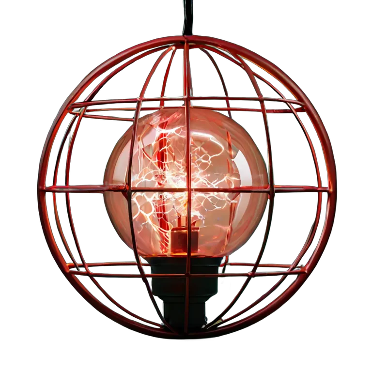 エフェクト 魔法 赤い電気の球形ケージ 透過 PNG 画像 フリー素材 #28669