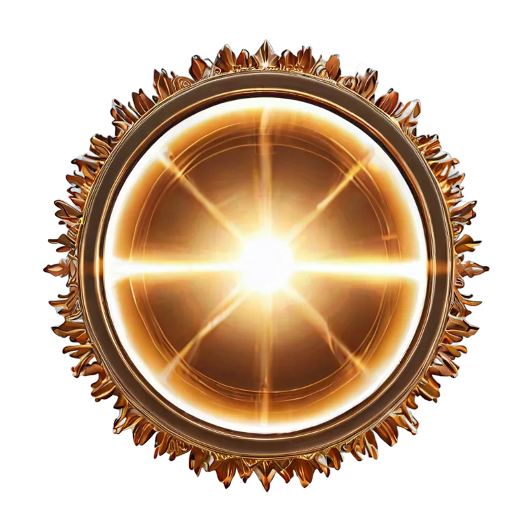 黄金の太陽の光輪 透過 PNG 画像 フリー素材 #39724