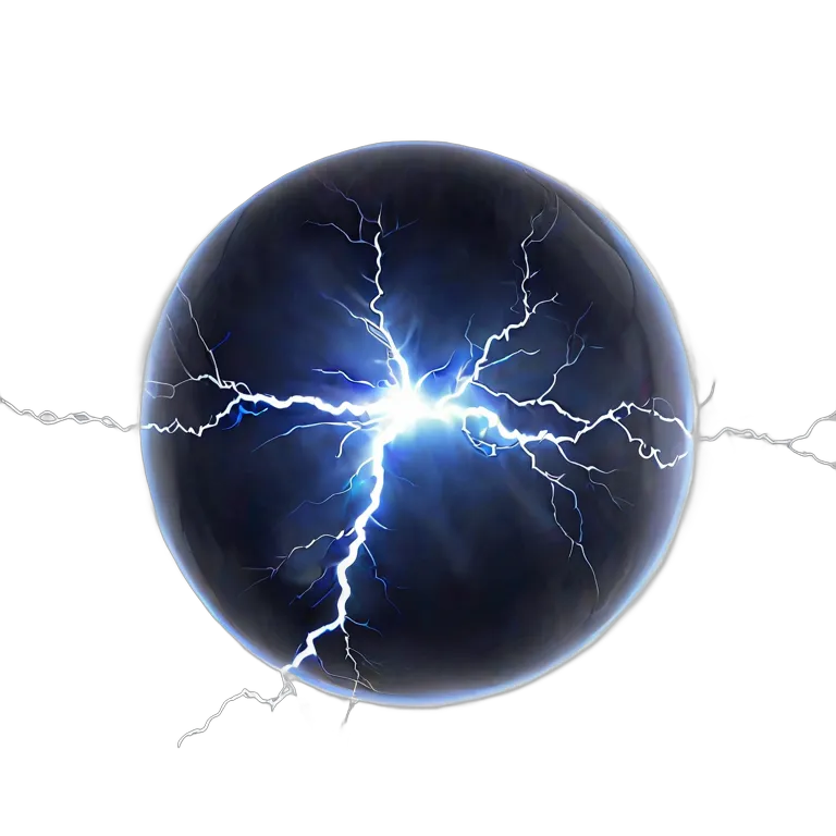 エフェクト 自然 単一の稲妻の閃光球 透過 PNG 画像 フリー素材 #39629