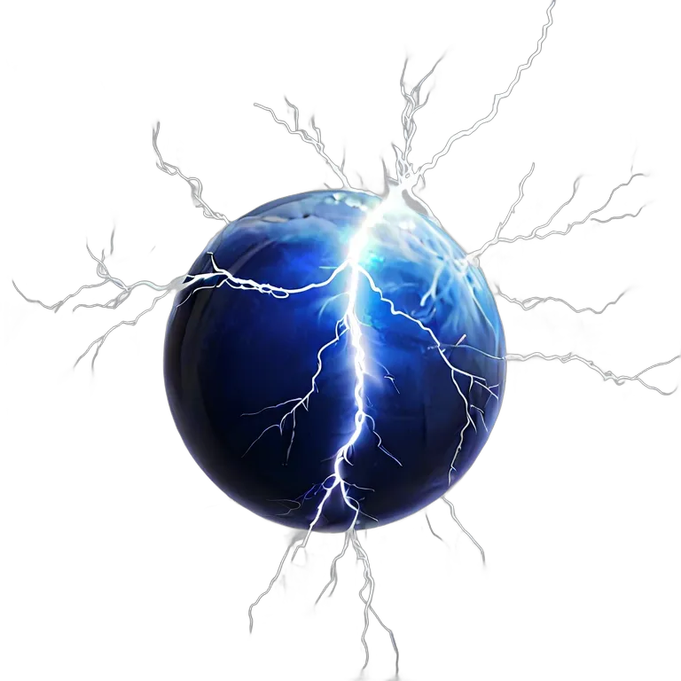 エフェクト 自然 単一の稲妻の閃光球 透過 PNG 画像 フリー素材 #39632