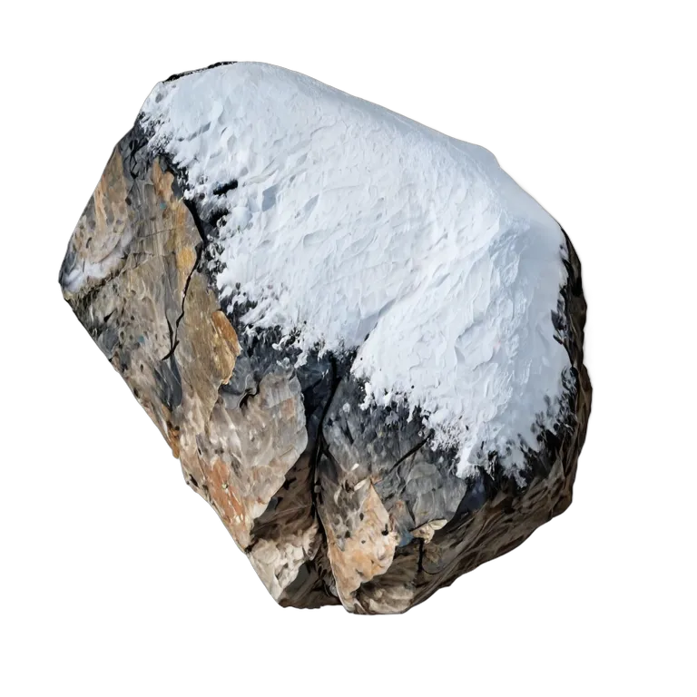 エフェクト 自然 雪のある単山石 透過 PNG 画像 フリー素材 #39669