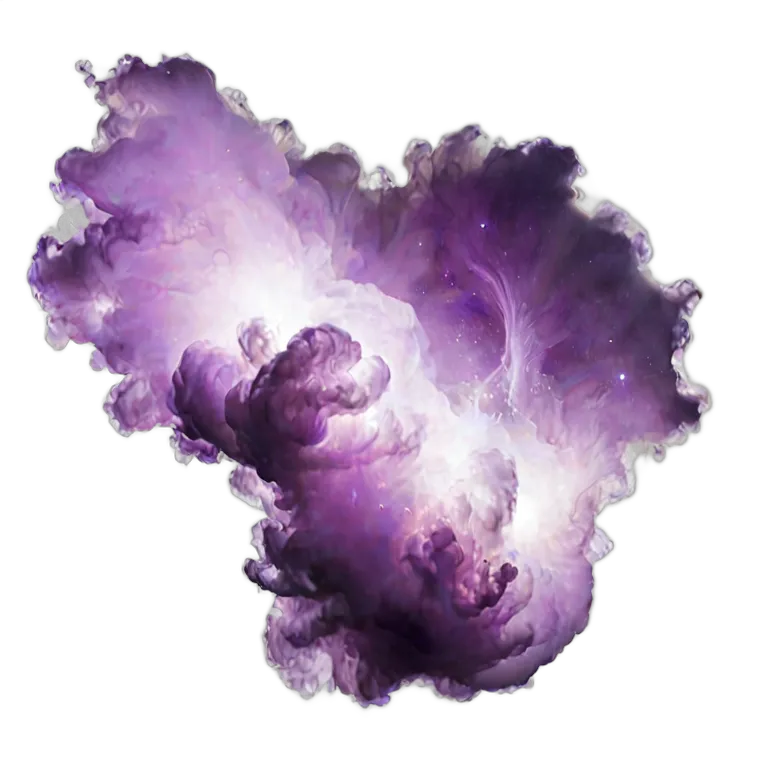 エフェクト 自然 紫色に輝く星雲のきらめき 透過 PNG 画像 フリー素材 #39694