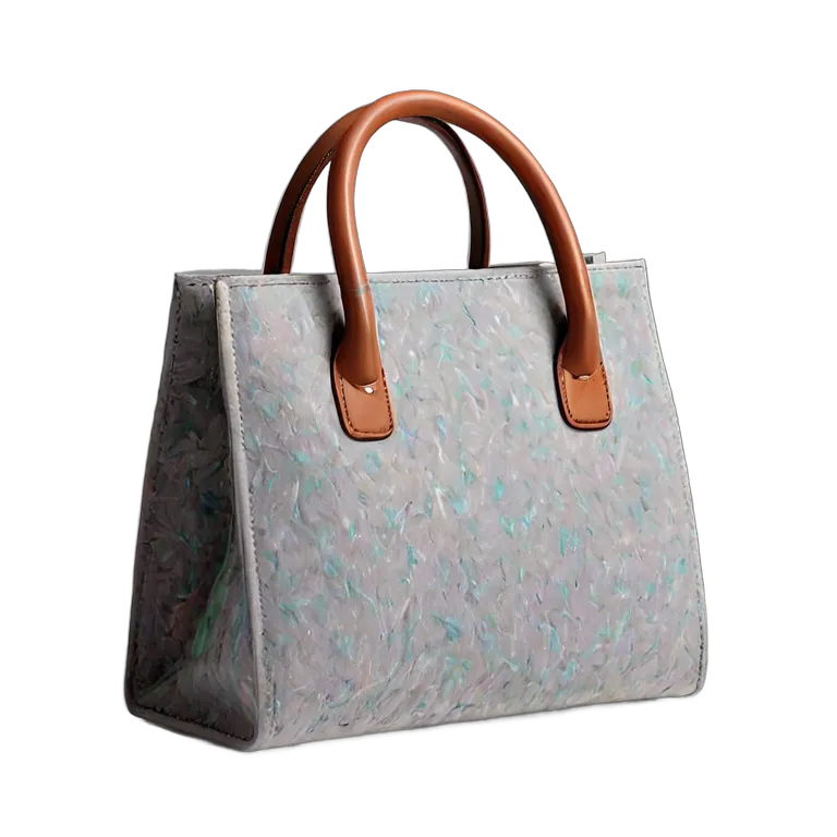 ファッション バッグ エレガントなライトグレーのフェルトハンドバッグ 透過 PNG 画像 フリー素材 #21840