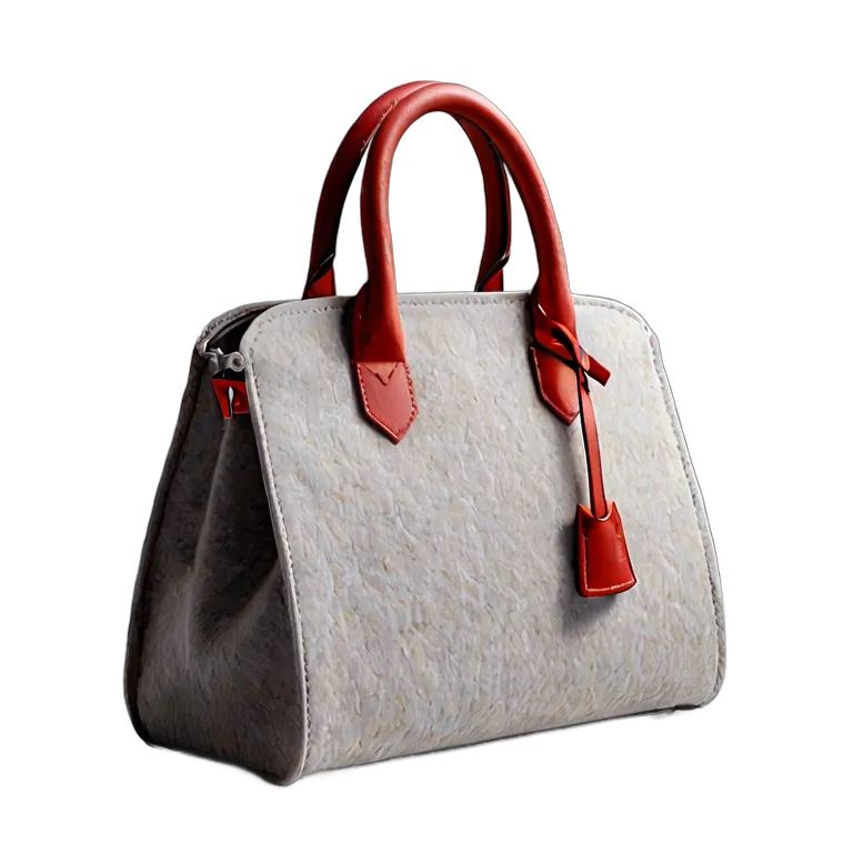 ファッション バッグ エレガントなライトグレーのフェルトハンドバッグ 透過 PNG 画像 フリー素材 #21841