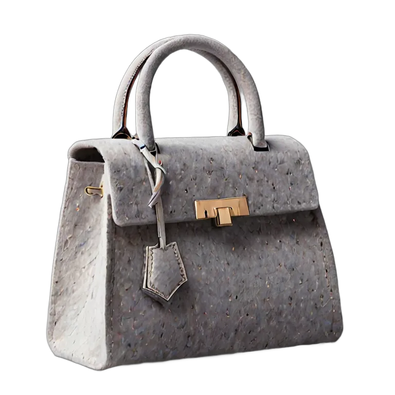 ファッション バッグ エレガントなライトグレーのフェルトハンドバッグ 透過 PNG 画像 フリー素材 #21842