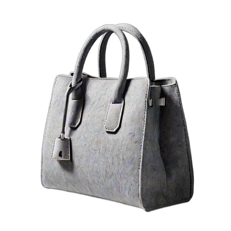 ファッション バッグ エレガントなライトグレーのフェルトハンドバッグ 透過 PNG 画像 フリー素材 #21844