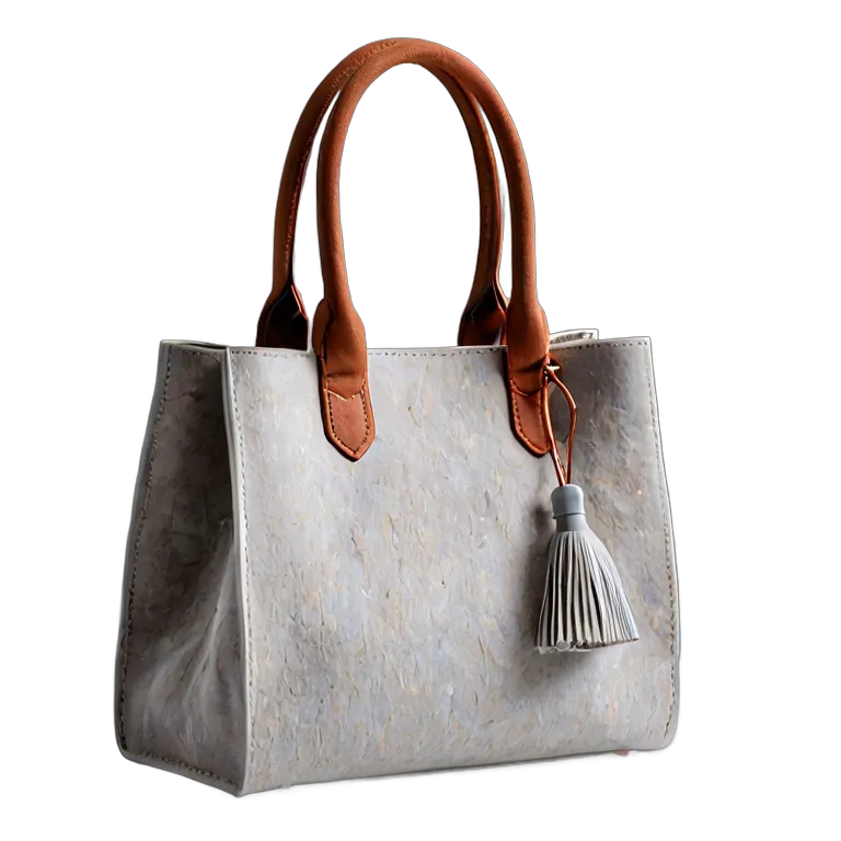 ファッション バッグ エレガントなライトグレーのフェルトハンドバッグ 透過 PNG 画像 フリー素材 #21848