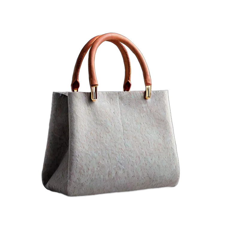 ファッション バッグ エレガントなライトグレーのフェルトハンドバッグ 透過 PNG 画像 フリー素材 #21852