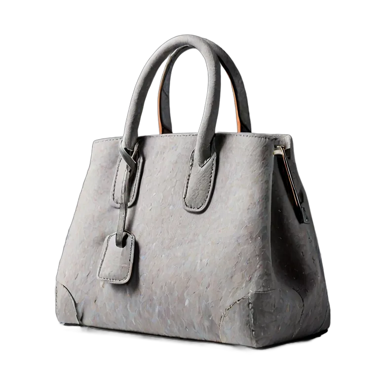 ファッション バッグ エレガントなライトグレーのフェルトハンドバッグ 透過 PNG 画像 フリー素材 #21853