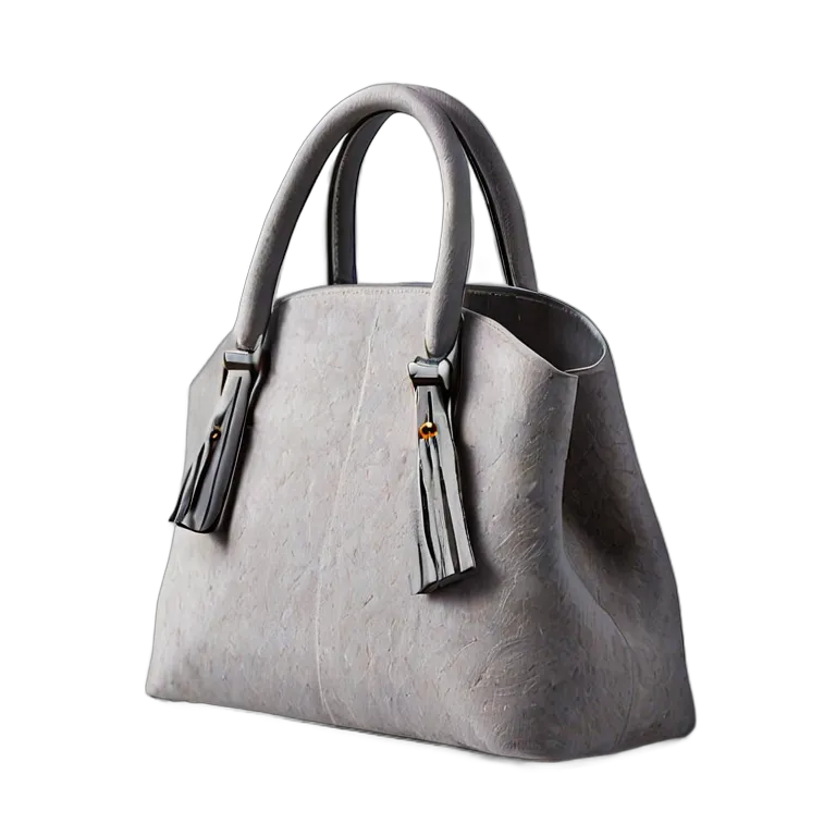 ファッション バッグ エレガントなライトグレーのフェルトハンドバッグ 透過 PNG 画像 フリー素材 #21857