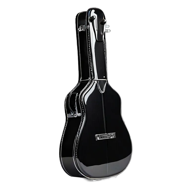 ファッション バッグ 光沢のある黒のハードシェルギターケース 透過 PNG 画像 フリー素材 #21815