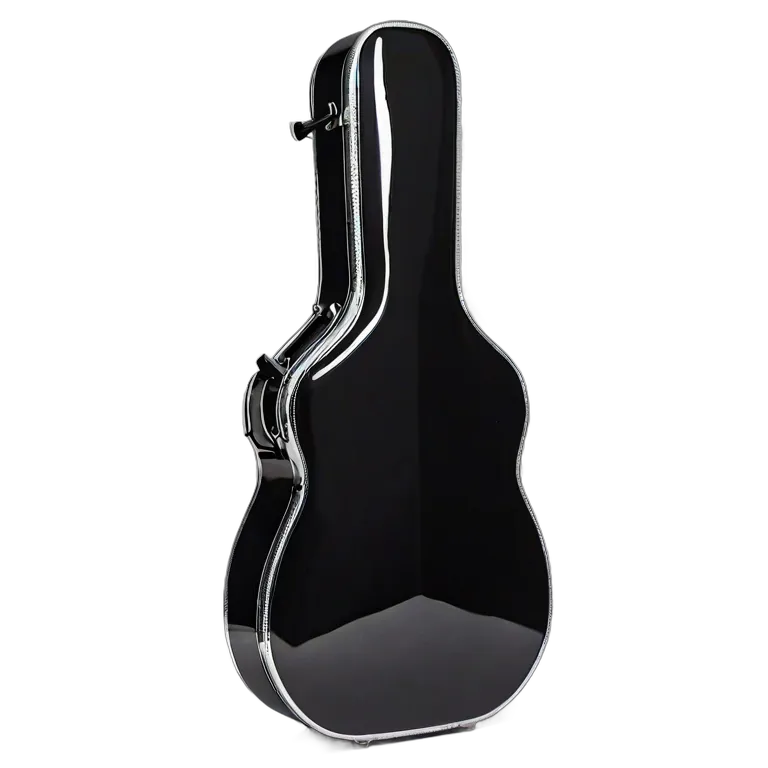 ファッション バッグ 光沢のある黒のハードシェルギターケース 透過 PNG 画像 フリー素材 #21817