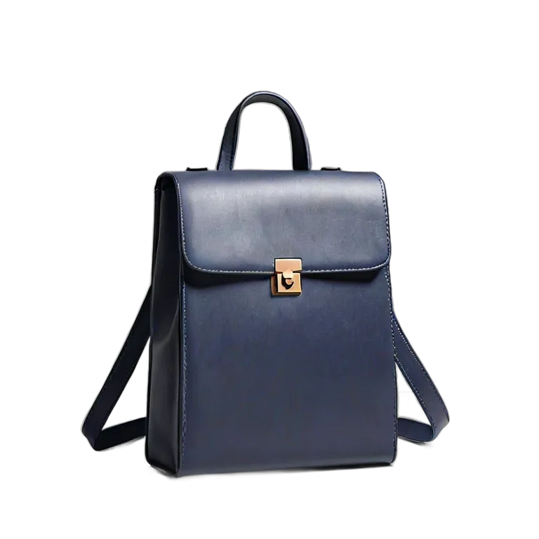 ファッション バッグ マットネイビーのモダンなスクエアバックパック 透過 PNG 画像 フリー素材 #21760