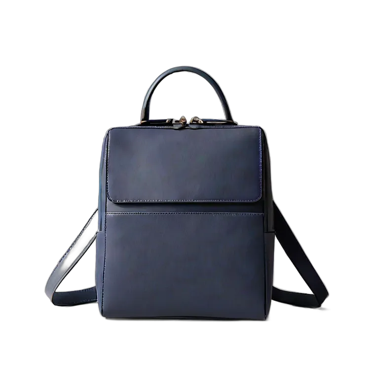 ファッション バッグ マットネイビーのモダンなスクエアバックパック 透過 PNG 画像 フリー素材 #21761