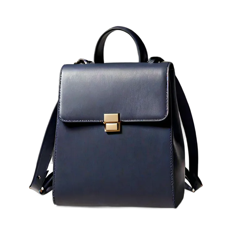 ファッション バッグ マットネイビーのモダンなスクエアバックパック 透過 PNG 画像 フリー素材 #21777