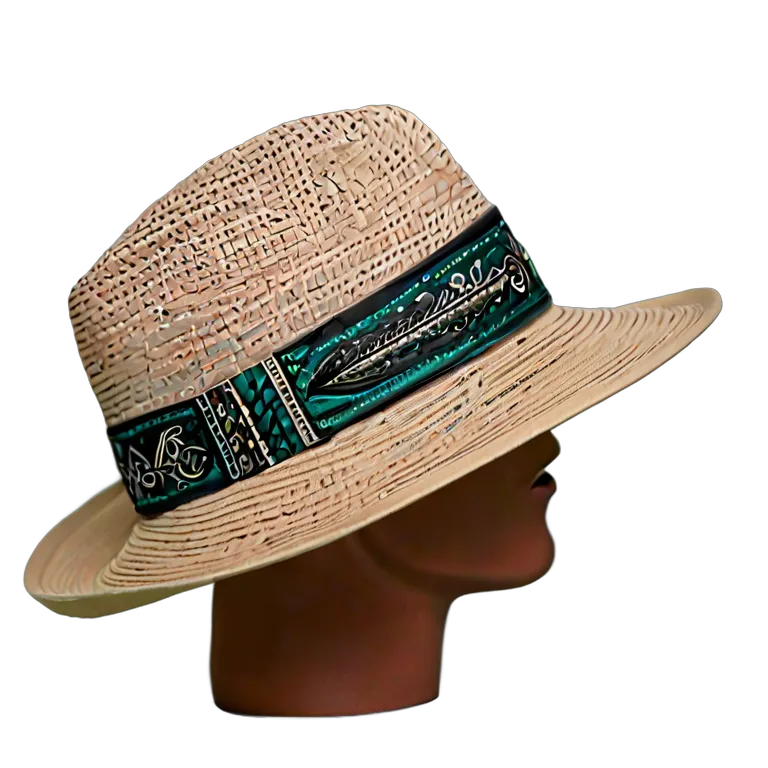 ファッション 帽子 模様付きバンド付きアラブモダンフェドーラ帽 透過 PNG 画像 フリー素材 #31355