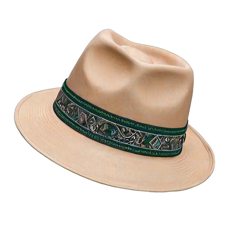 ファッション 帽子 模様付きバンド付きアラブモダンフェドーラ帽 透過 PNG 画像 フリー素材 #31359