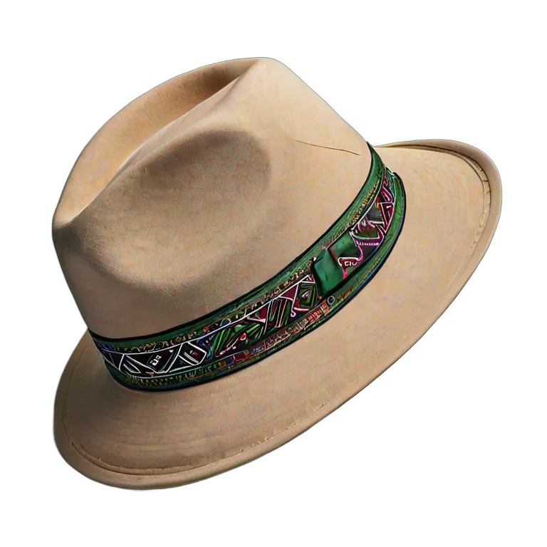 ファッション 帽子 模様付きバンド付きアラブモダンフェドーラ帽 透過 PNG 画像 フリー素材 #31362