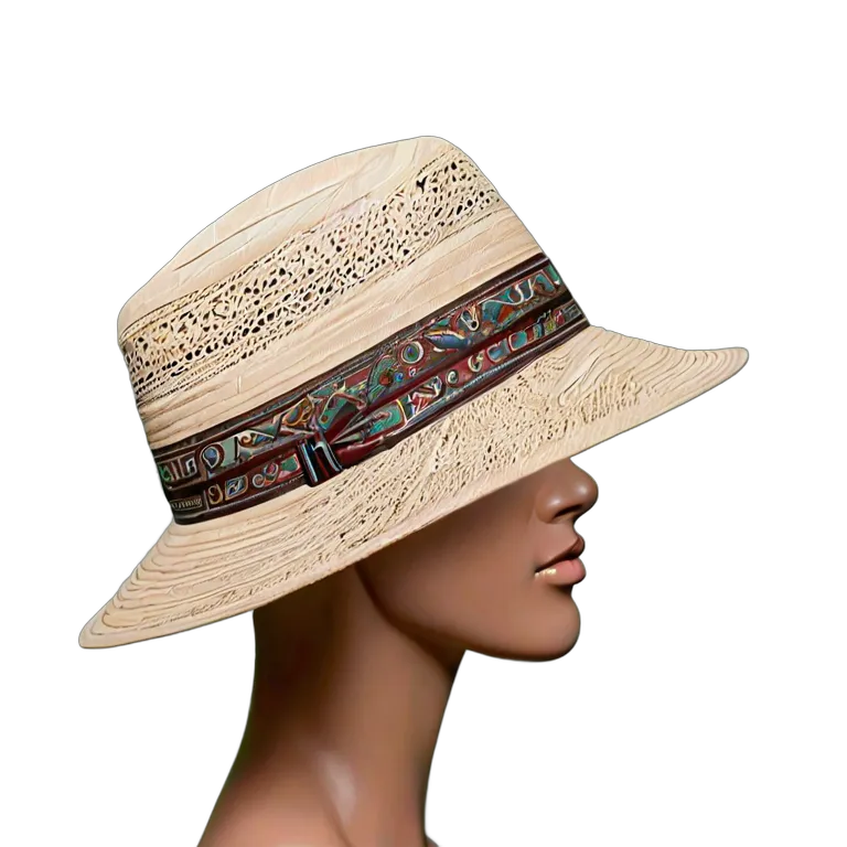 ファッション 帽子 模様付きバンド付きアラブモダンフェドーラ帽 透過 PNG 画像 フリー素材 #31365