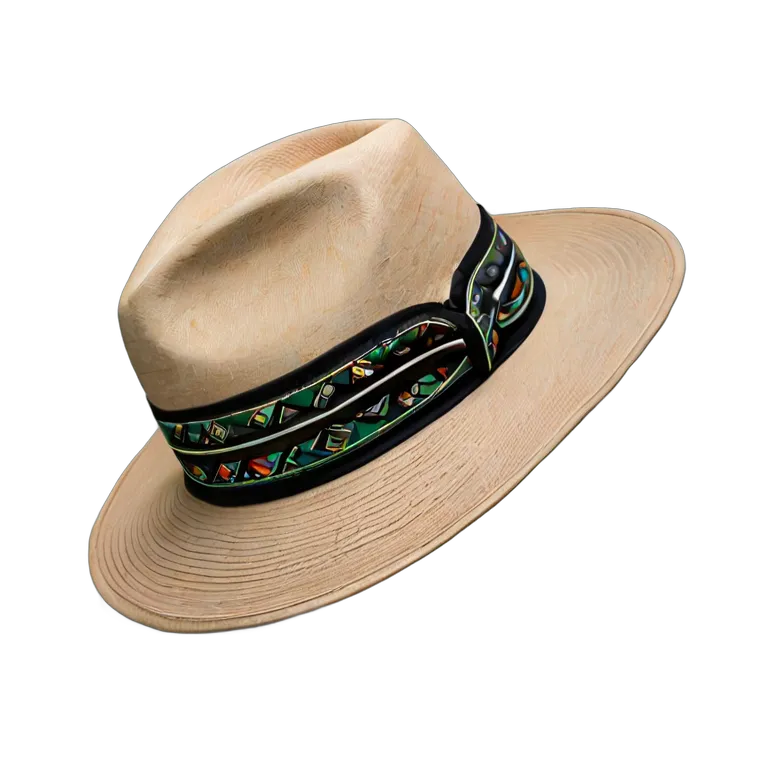 ファッション 帽子 模様付きバンド付きアラブモダンフェドーラ帽 透過 PNG 画像 フリー素材 #31367