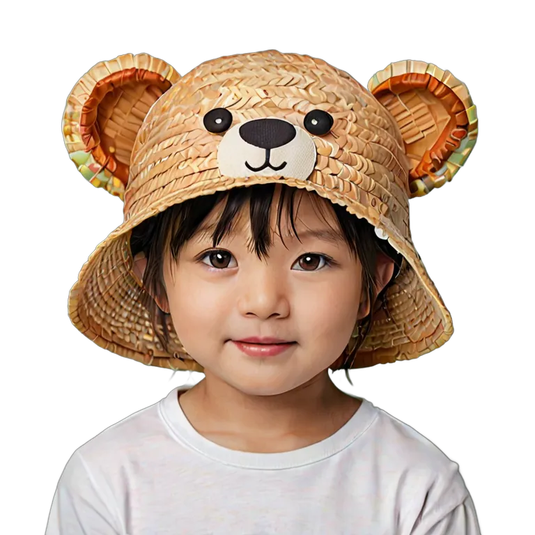 موضة القبعات قبعة شمسية يابانية من القش للأطفال صورة PNG شفافة مجانية #31339