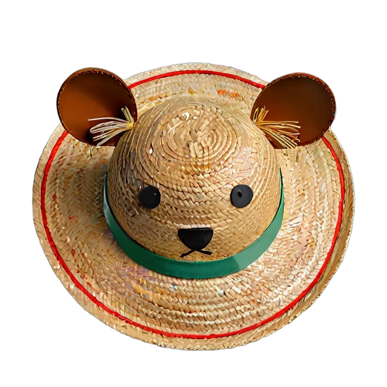 موضة القبعات قبعة شمسية يابانية من القش للأطفال صورة PNG شفافة مجانية #31342