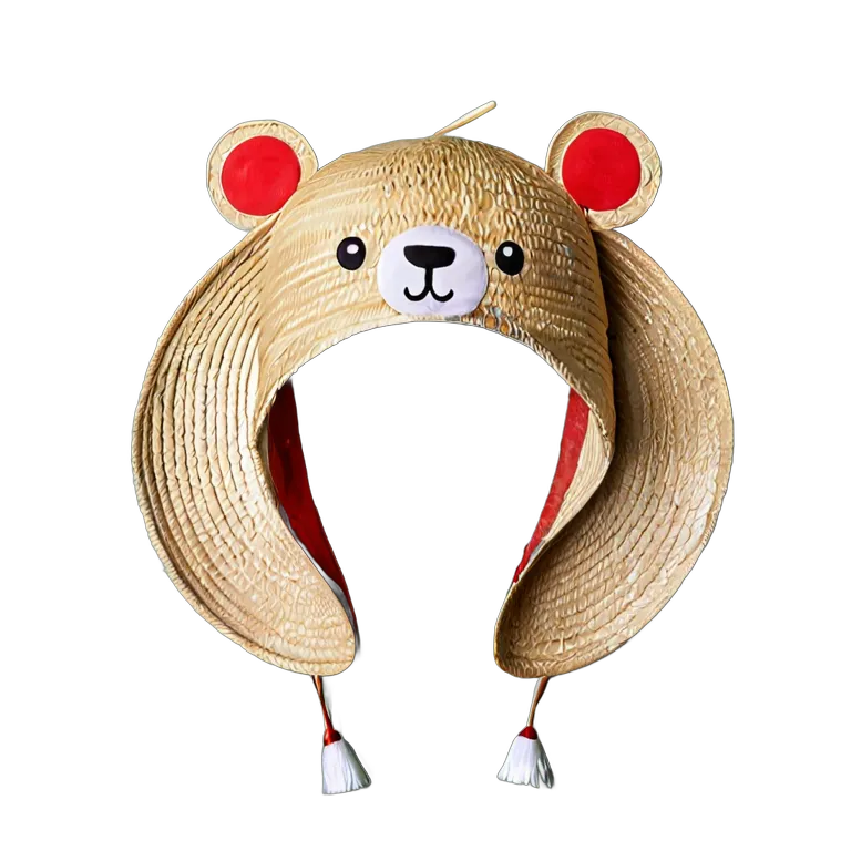 موضة القبعات قبعة شمسية يابانية من القش للأطفال صورة PNG شفافة مجانية #31343