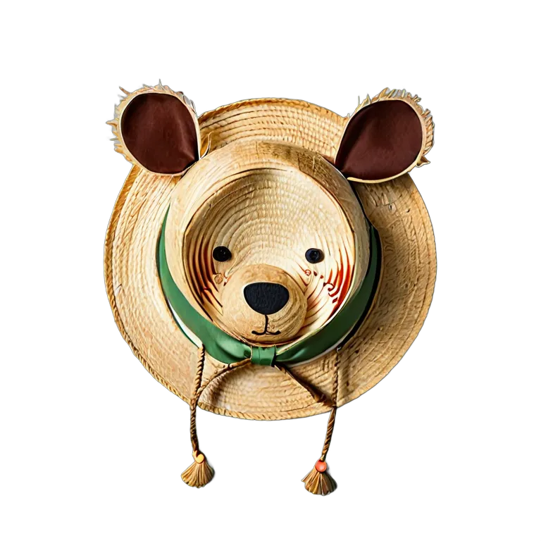 موضة القبعات قبعة شمسية يابانية من القش للأطفال صورة PNG شفافة مجانية #31344