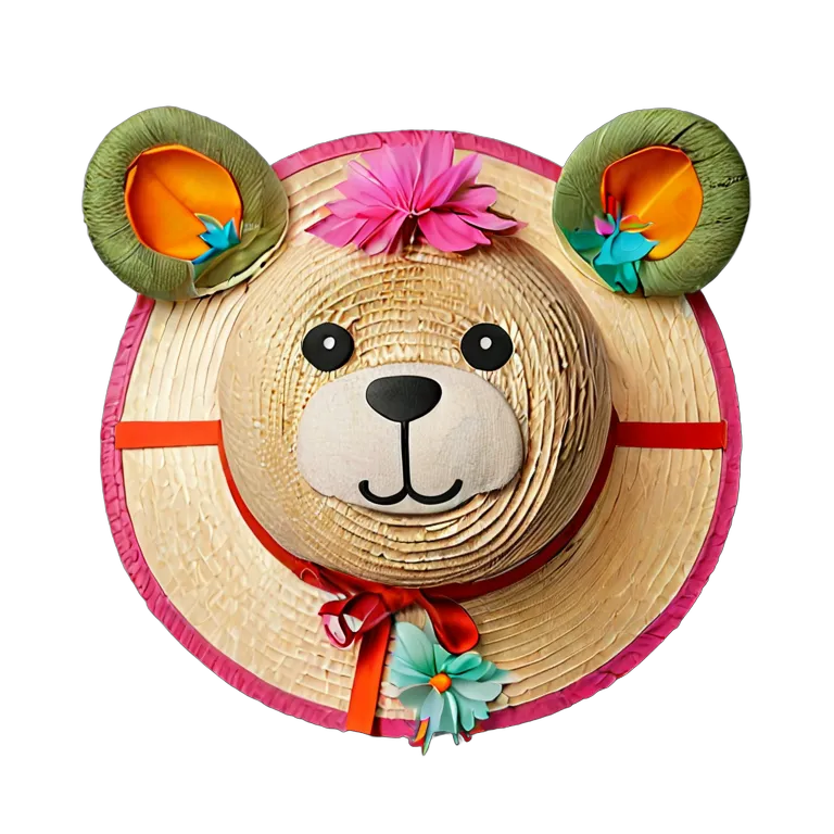 موضة القبعات قبعة شمسية يابانية من القش للأطفال صورة PNG شفافة مجانية #31345