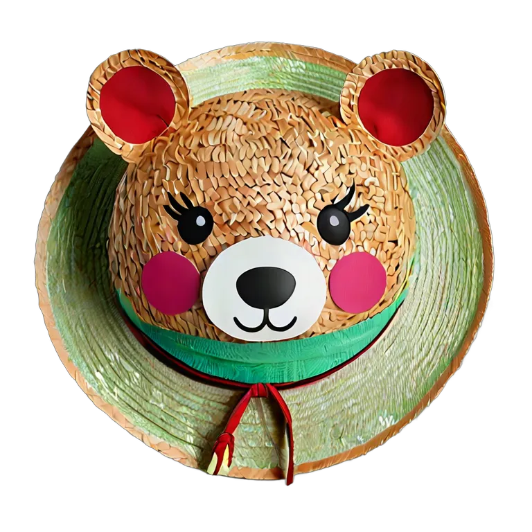 موضة القبعات قبعة شمسية يابانية من القش للأطفال صورة PNG شفافة مجانية #31347