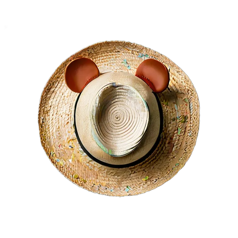 موضة القبعات قبعة شمسية يابانية من القش للأطفال صورة PNG شفافة مجانية #31350